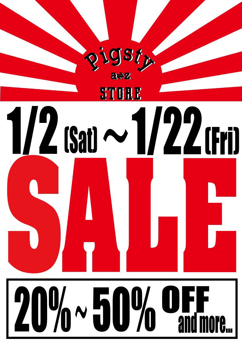 中崎町古着屋PIGSTY A⇄Z STORE】 New Year Sale ＆ 古着詰め放題